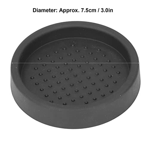 Black Anti-Slip Coffee Tamper Mat, 3in Food Grade Silicone Single Hole Pressing Pad