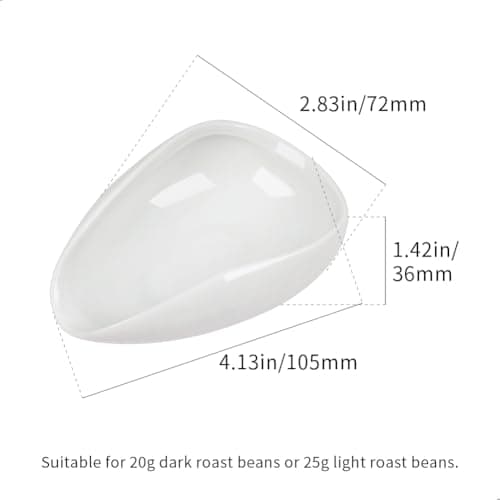 Ceramic Coffee Dosing Cup & Tea Tray, White | Single Dose Measuring Container