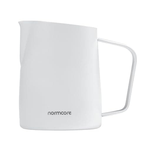 Normcore Non-Stick White Milk Pitcher, 450ml Espresso Frother, Round Spout