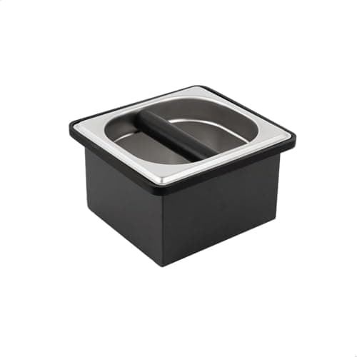 Durable Stainless Steel Espresso Coffee Grounds Container with Non-Slip Base for Home/Cafe