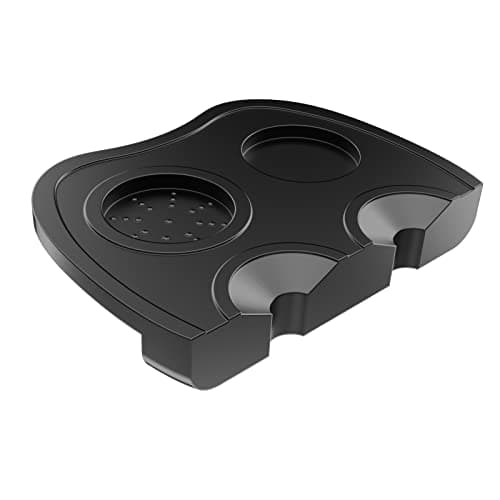 Large Black Silicone Espresso Tamping Mat, 63mm, Powder Maker for Baristas