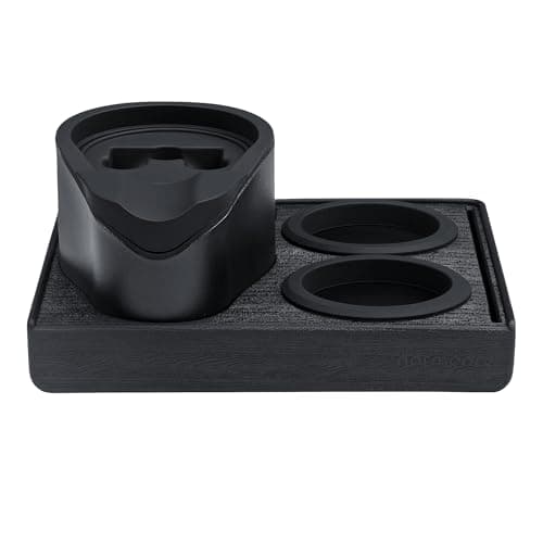 Normcore 51mm/54mm Espresso Tamping Station, Barista Corner Mat & Stand, Black