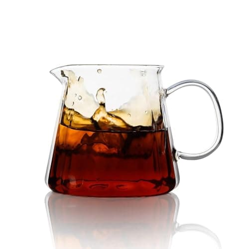 Heat Resistant Borosilicate Glass Carafe, 500ml Pour Over Coffee Server