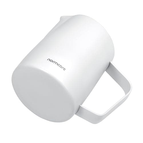 Normcore Non-Stick White Milk Pitcher, 450ml Espresso Frother, Round Spout