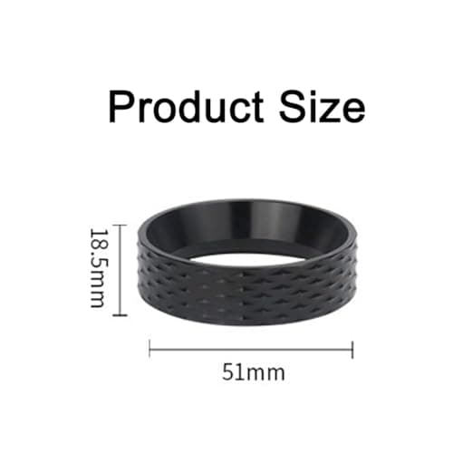 51mm Magnetic Espresso Dosing Funnel, Aluminum Ring Compatible Black