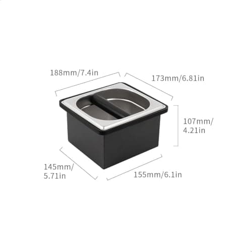 Durable Stainless Steel Espresso Coffee Grounds Container with Non-Slip Base for Home/Cafe