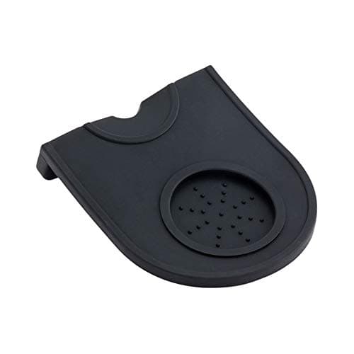 Restaurantware Restpresso Black Silicone Anti-Slip Espresso Tamper Mat with Holder & Portafilter Slot