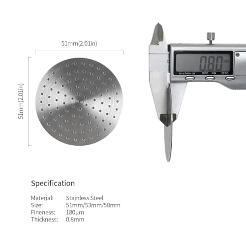 51mm Espresso Puck Screen Stainless Steel Filter Reusable for Portafilter