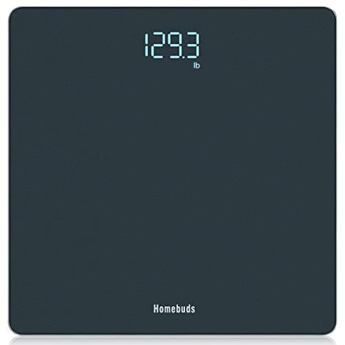 Homebuds Professional Bathroom Scale, 400lb, Crystal LED, Step-on, Silver