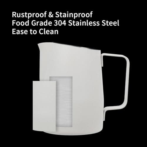 Watchget White Stainless Steel 15oz Milk Frothing Pitcher Espresso Steaming Cup