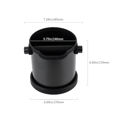 Black Stainless Steel Espresso Knock Box for Coffee Grounds Barista Tools Accessories