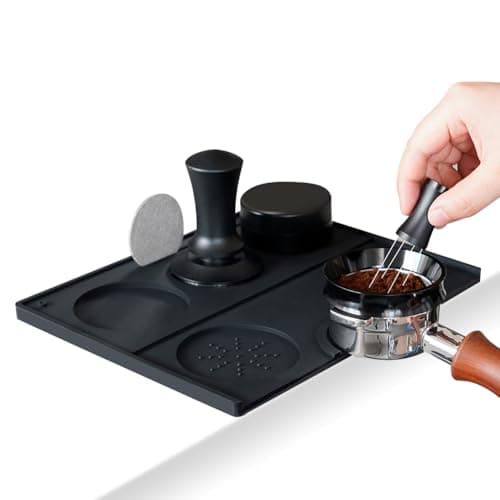 Espresso Tamping Mat - Food Grade Silicone for Baristas & Home Coffee Shops (Black)