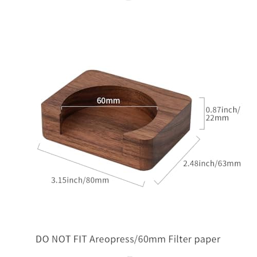 watchget Espresso Paper Filter Holder & Dispenser for 51mm/53mm/54mm/58mm Filters, Wooden