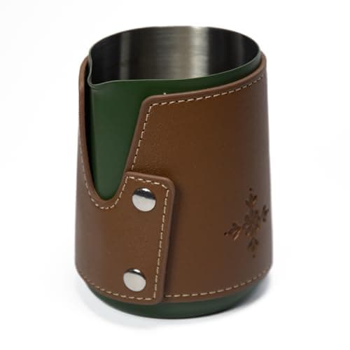Premium Stainless Steel Handleless 14oz Milk Frothing Pitcher - Barista Gift Box - Green