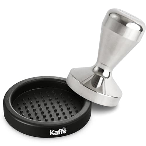 Kaffe 51mm Tamper and Waterproof Mat - Stainless Steel, Food Safe Silicon, Anti-Slip Base - Barista Tools