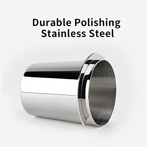 58mm Dosing Cup for Espresso Machines, Stainless Steel Barista Tool, Brushed Silver