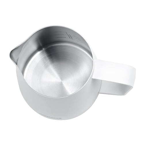 Normcore Non-Stick White Milk Pitcher, 450ml Espresso Frother, Round Spout
