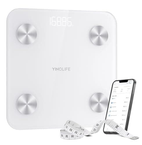 Digital Smart Bathroom Scale with BMI, Body Fat & Muscle Mass, 20 Measurements, 10.2" Compact, 400lb, Black