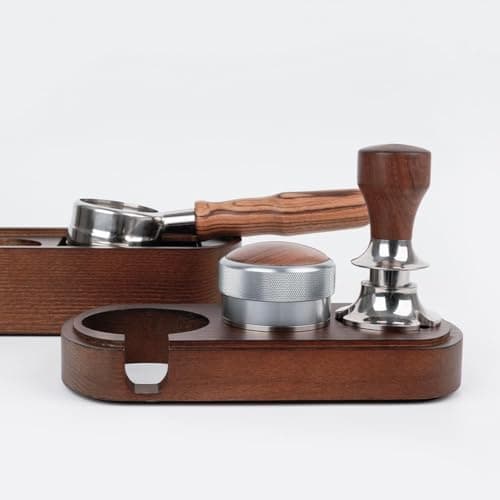 Watchget Espresso Tamping Station, 58mm Espresso Accessory Fit, Wooden Anti-Pressure Pad Stand