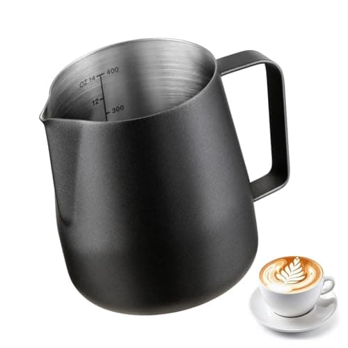Black Stainless Steel Milk Frothing Pitcher 20oz