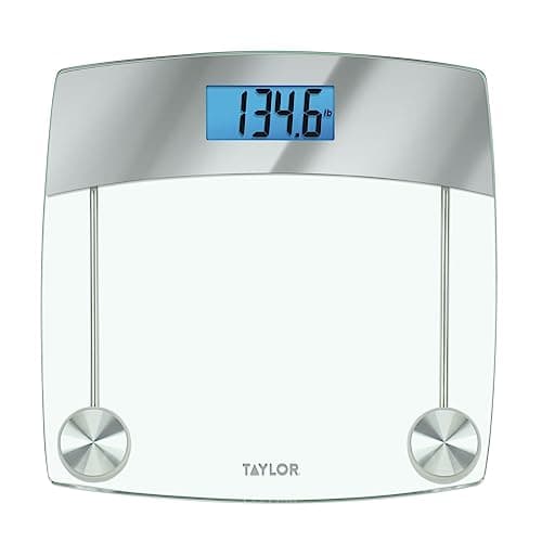 Taylor Extra Accurate Digital Scales, 440LB Capacity, Blue LCD, Stainless Steel Accents, 12.4" Platform