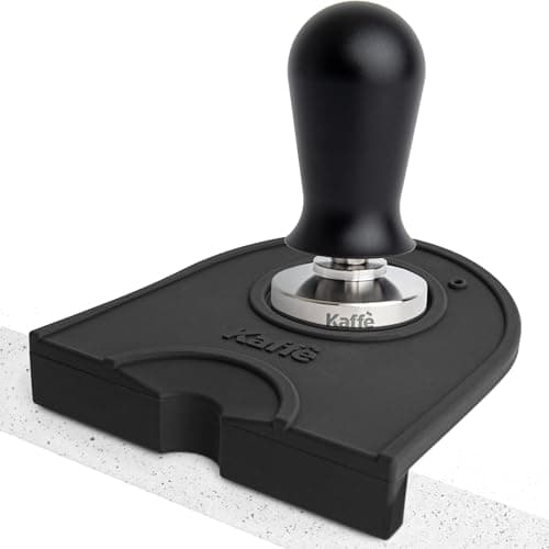 Kaffe 51mm Spring Loaded Tamper and Tamping Mat - Waterproof, Food Safe Silicone, Anti-Slip for Home Barista
