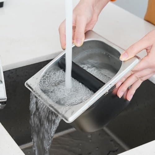 Durable Stainless Steel Espresso Coffee Grounds Container with Non-Slip Base for Home/Cafe