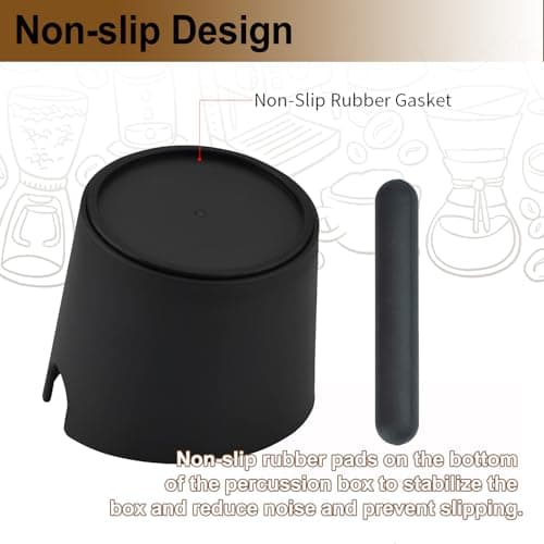 HOMEE Durable 4.8 Inch Coffee Knock Box with Tamper Mat