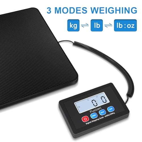 Fuzion Digital Shipping Scale - 440lbs, 10g Accuracy, Hold/Tare, LCD Display