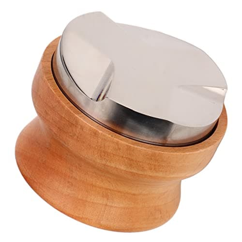 53mm Stainless Steel Tamping Tool for Espresso, Wood Handle, Aluminum Alloy Reinforced
