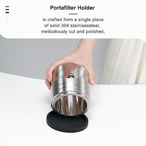 304 Stainless Steel Portafilter Holder for Espresso Machines | Stable Tamping Station | Non-Slip Base | 54mm Compatible