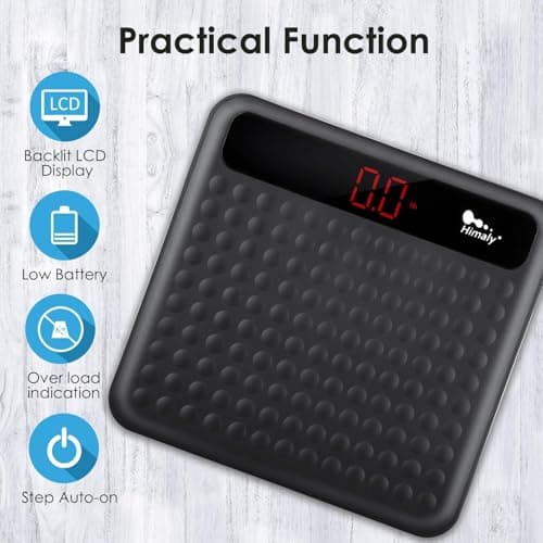 Himaly Digital Body Weight Scale with Step-On Tech and Large Silicone Platform, 400lbs Capacity