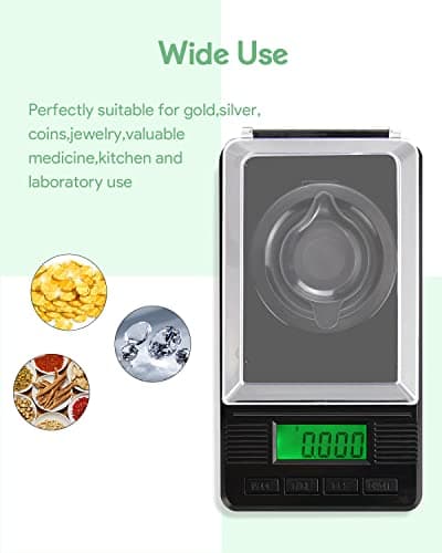 Digital Milligram Scale 50g/0.001g, High Precision for Jewelry, Powder, Medicine