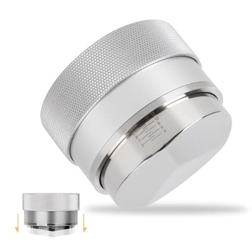 Coffee Distributor 58mm, Espresso Leveler Tool, Adjustable Depth Tampers, Three-Blade Spiral Pattern, Silver