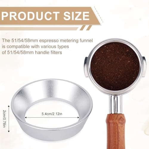 54mm Sturdy Magnetic Espresso Dosing Funnel, Compatible Portafilter Ring