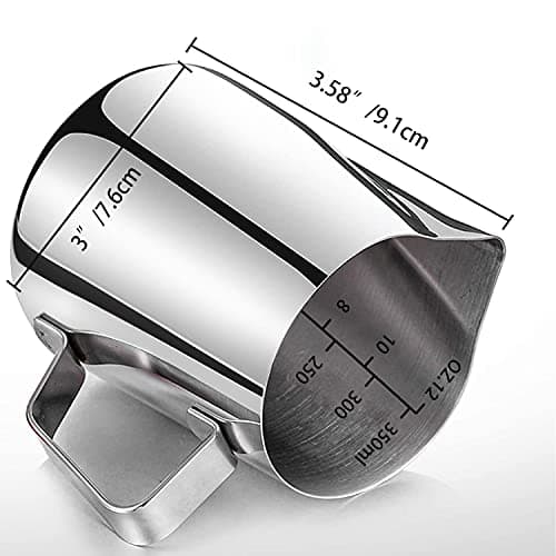 Stainless Steel Milk Frothing Cup for Coffee Steaming 12oz