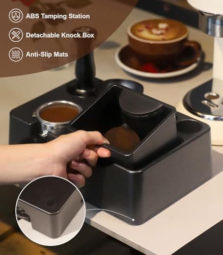 MEION 10-in-1 Espresso Organizer Tamping Station with Detachable Knock Box