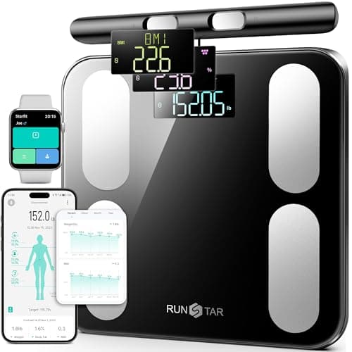 Runstar Digital Smart Scale - Body Weight, Fat, BMI, 28 Measurements, Voice Prompt, Bluetooth Accurate