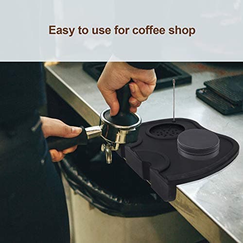 Large Black Silicone Espresso Tamping Mat, 63mm, Powder Maker for Baristas