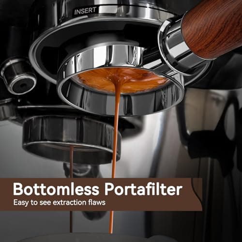 Breville 54mm Bottomless Portafilter, 3 Ears, Walnutwood Handle, Espresso Accessories