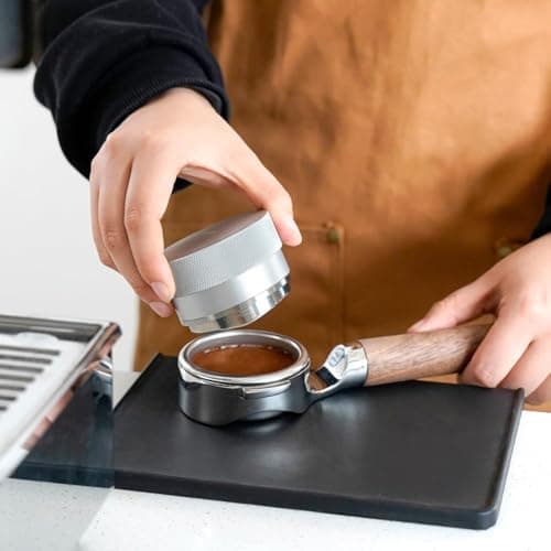 Coffee Distributor 58mm, Espresso Leveler Tool, Adjustable Depth Tampers, Three-Blade Spiral Pattern, Silver