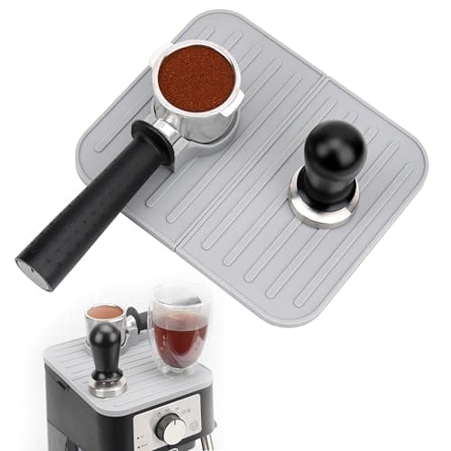 Delonghi EC260BK Espresso Tamper Mat with Holder, Tamping Mats, Grey