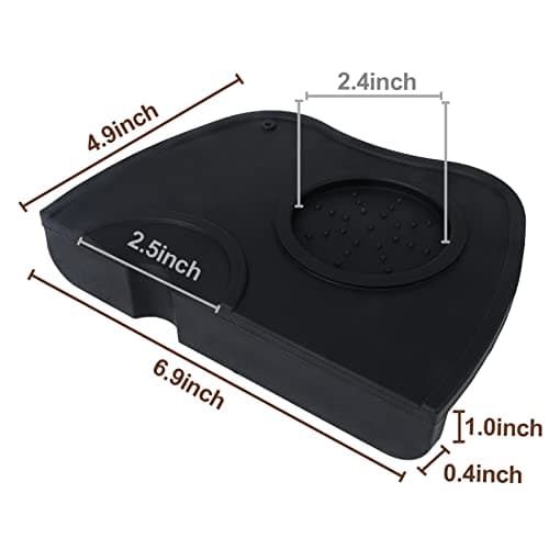 BooTaa Food Safe Silicone Espresso Tamper Mat Anti-Slip Soft Odorless Holder Pad Black