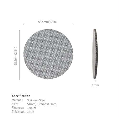 Espresso Puck Screen 58.35mm Box Pack 1mm Thick Reusable Mesh Filter