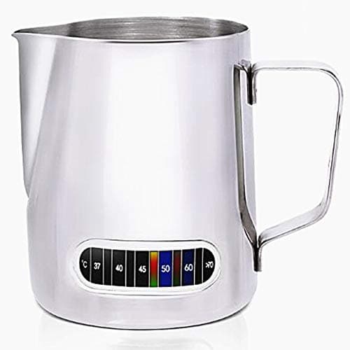 Stainless Steel Milk Frothing Pitcher with Thermometer, 20 oz
