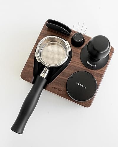 Normcore Natural Walnut Espresso Tamping Mat, 58mm Portafilter Tool Organizer