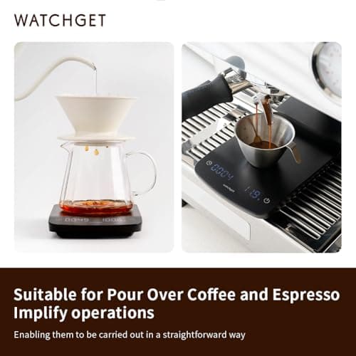 Coffee Scale with Timer, 2200g/0.1g Accurate, Digital Kitchen Scale, Black