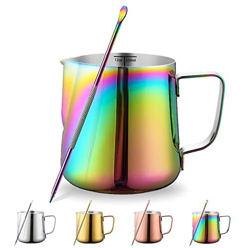 Kyraton Gold 12oz Milk Frothing Pitcher for Espresso Cappuccino Latte Art