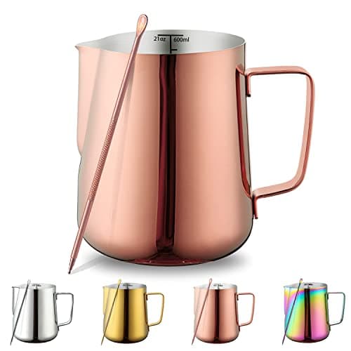 Kyraton Gold 12oz Milk Frothing Pitcher for Espresso Cappuccino Latte Art