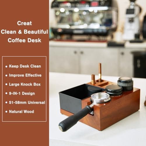 Large Espresso Tamping Station with Knock Box & Accessories